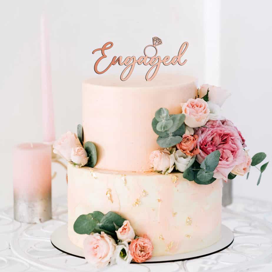 Shop for Creamy White Pink Wedding / Engagement Cake - Midnapore
